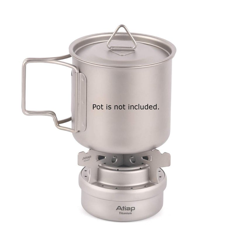 ATiAP Alcohol Stove, Titanium Portable Camping Backpacking Hiking Stove with Cross Stand Carry Bag - Image 5